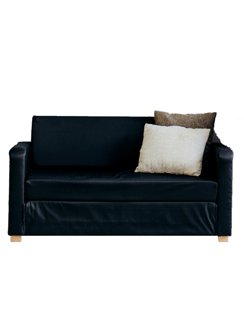 Black velvet sofa